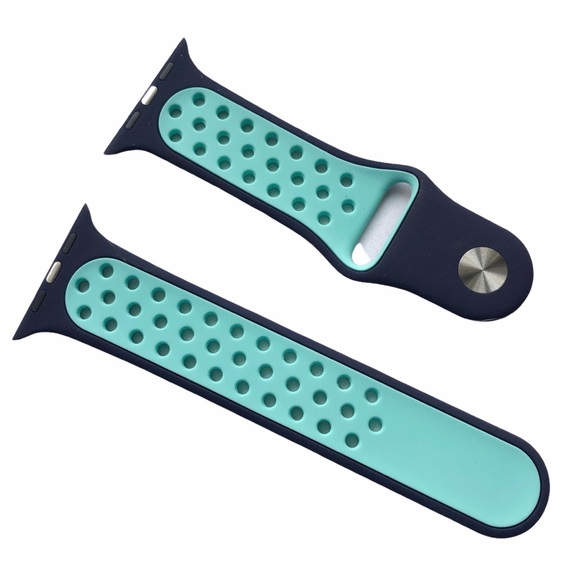 5/$20 NEW Blue Aqua Sport Band Apple Watch 44/45/49 mm S/M Holes - Picture 3 of 7